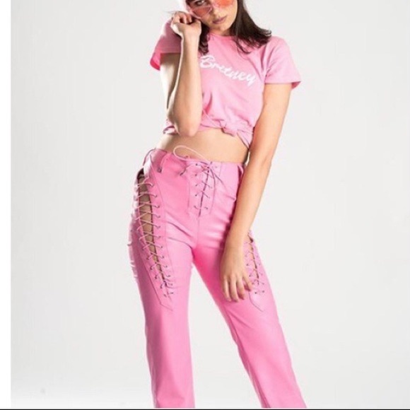 Jumpsuits | Iamgia Pink Leather Pants 
